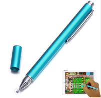 Стилус писалка универсална алуминиева с фин пойнтер синя